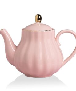 Sweejar Home Royal Teekanne, Keramik-Teekanne mit abnehmbarem Edelstahl-Teesieb – (5–6 Tassen), 1100 ml – blühende & los