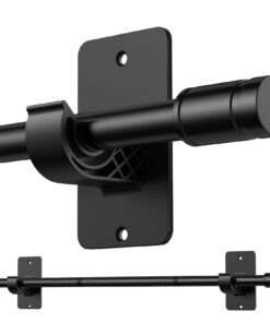 Gardinenstange ohne Bohren – Ausziehbar 76–228 cm, Ø16 mm Schwarz Matt, Zum Kleben & Einfache Montage