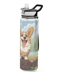 Cute Breed Welsh Corgi Wasserflasche BPA-frei, 1 Liter, clairsport, Outdoor, Reisen