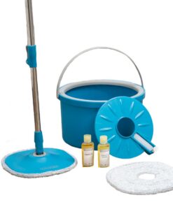 Livingston Clean Water Spin Mop - Reinigungsfunktion + Trennsystem - für Wohnraumreiniger - Wischmopp Set mit Eimer - Ha
