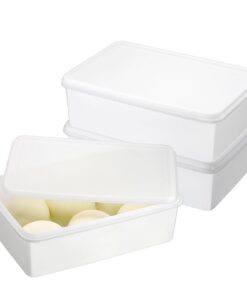 SUMTree 3-Pcs Pizzaballenbox mit Deckel für Kühlregal und Schrank - Lebensmittelorganizedesign für Pizza-Gärung, 32,5x22