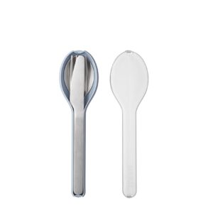 Mepal Besteck 3-teiliges Set Ellipse - Edelstahl - Nordic Blue - Perfect für Reisen - Praktisch für unterwegs - Dauerhaf