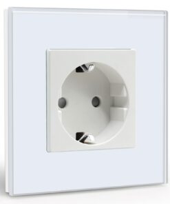 BSEED Schuko Steckdose Weiß 16Amp 86mm Verlängerungssteckdosen Wandsteckdose KristallGlas