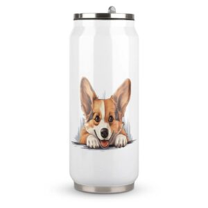 Yelolyio Pembroke Welsh Corgi Tumbler für Männer und Frauen als Geburtstagsgeschenk mit Lid und Strohhalsbecher