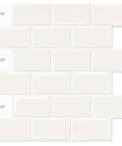 Art3d Fliesenaufkleber Küchen Backsplashweiß 10 Blätter 30x30cm Premium Abziehbar | Art3d Weißer Backsplashkleber 3d Fl