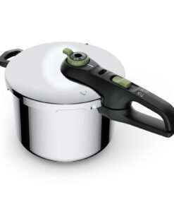 Tefal P2584402 Secure Schnellkochtopf 8L Edelstahl/Schwarz/Grün | Induktions-Kapselboden | 2-Stufen-Garregler | für Küch