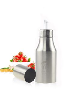 Edelstahl Öl & Essig Spender (500ML) Staubdicht Silber Auslaufsicher