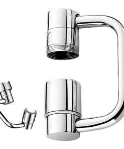 Schwenkbarer 1080° Drehbar Wasserhahn Verlängerung für Bad & Küche (Silber, 1 Stück) 1080° Drehbarer Anti-Spritz Wasse