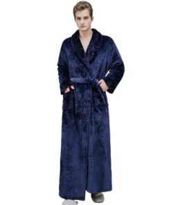 PengGengA Leichter Bademantel Unisex Damen Herren Reise Sauna Schalkragen