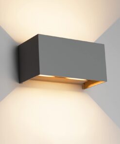 Klighten 24W Warmweiß LED Wandleuchte, IP65 Dunkelgrau, Warmweiß für Innen/Außen, Einstellbarer Abstrahlwinkel