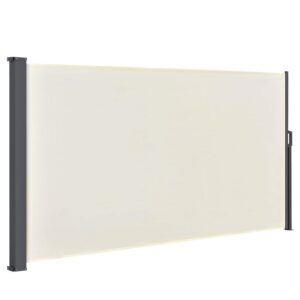 Juskys Seitenmarkise Dubai - ausziehbar, Blickdicht, Balkon & Terrasse, beige - 160 x 300 cm - Blickschutz