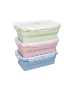 EASYLOCK 3 PACK Frischhaltedosen mit Deckel, Meal Prep Boxen, Faltbare Brotdose