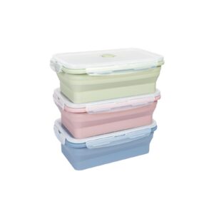 EASYLOCK 3 PACK Frischhaltedosen mit Deckel, Meal Prep Boxen, Faltbare Brotdose