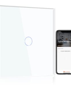 BSEED Smart ZigBee Lichtschalter - intelligenter 1-fach 1-Weg Unterputz Schalter mit Kristall Glaspanel für Alexa und G