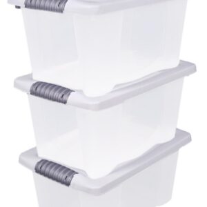 Spetebo Kunststoff Stapelbox mit Deckel - Multifunktional - Kinderspielzeug Aufbewahrung 3er Set 30x20 cm - 7 Liter - Mi