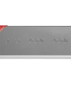 BSEED Glasrahmen für 2-fach Lichtschalter und Doppel Smart Rolladenschalter - Grau | 228mm