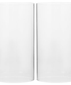 Glaszylinder Kerzenhalter Transparent 15X8 cm für Party | Transparenter Teelicht Lampenschirm Ersatz 2 Stücke Set | Ker