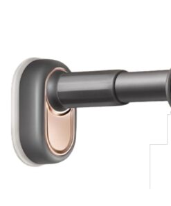 Gardinenstange verstellbar 240–310 cm – Edelstahl-Vorhangstange ohne Bohren (Grau)
