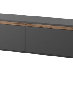 Selsey Bemmi TV-Lowboard Graphitgrau für Hommeile mit Einsatz Wotan Ecihe 150 cm