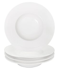 Suppenteller Pastateller Suppenschüssel-Set 350 ml 4 Stück 25,5 cm weiß Premium Porzellan