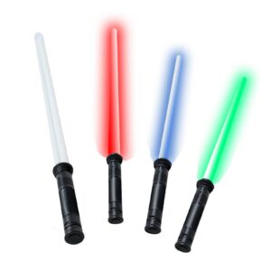 TEVenger Lichtschwert Laserschwert mit 4-Fach wählbaren LED Lichteffekten und Sound für Fans der Star Wars, 67cm starre
