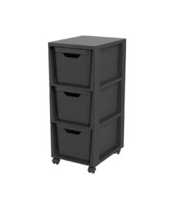 Jive Tower Rollcontainer mit 3 Schubladen SEO-Optimiert: Schwarz, PP Kunststoff BPA-frei, ideal für Büro und Home Office