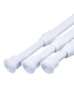 MUHOO Klemmstange, Teleskopstange Vorhang, Weiß - ideal für Gardinen und Kleiderstänge (42-70cm, Ø14mm) MUHOO Klemmsta