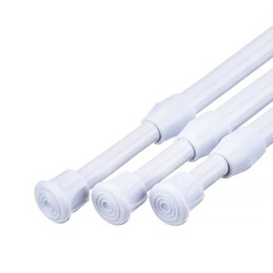 MUHOO Klemmstange, Teleskopstange Vorhang, Weiß - ideal für Gardinen und Kleiderstänge (42-70cm, Ø14mm) MUHOO Klemmsta