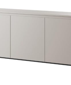 Selsey Kommode Schrank Aufbewahrungsschrank 150 cm 3 Türen 6 Fächer Taupe Schwarze Beine Trendy Schwarz