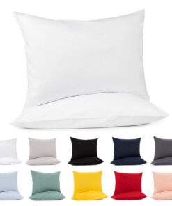Lotusein Kissenbezug 40 x 80 cm (2er Set) - Weiß - Oeko-Tex Zertifiziert - 100% Jersey Baumwolle 175 g/qm