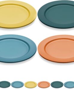 Kyraton 10 Zoll große Plastikeller, 8 Stücks, Spülerfest, Unbrechenbar und wiederverwendbar, Mikrowellenfertig (Multipfa