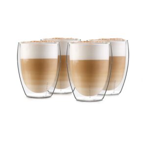 GLASWERK Doppelwandiges Latte Macchiato Design Glas - gedehnter Design Tasse, spülmaschinenfeste Kaffeetasse, doppelwand