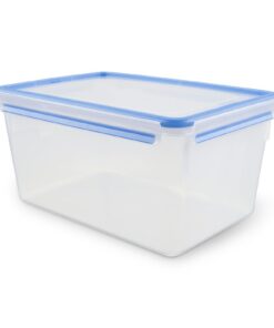 EMSA Clip & Close Transparenzdose, 8 L, spülmaschinen- und mikrowellenfest, 100-Prozent-Dichte-Deckel, blau, Made in Ger
