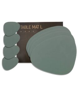 Lind DNA Geschenkset Curve L PastellGrün 4 Tischsets + 4 Glasuntersetzer
