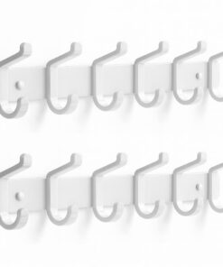 2 Stück Weißer Kleiderhaken Wand mit 6 Haken, Garderobenhaken für Schlafzimmer und Küche, Hakenleiste metallschwarz, иде