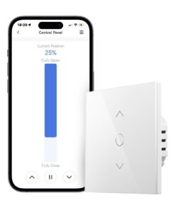 Meross Alexa Rolladen Zeitschaltuhr - Smart WLAN Schalter für LED Jalousien - Nullleiterfrei - Touch-Schalter für Alexa