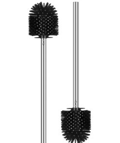 EINESIN 2 Stück klobürste Silikon WC-Bürste Schwarz Ø 7 cm Edelstahlstiel