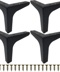 Möbelfüße Schwarz Metall Für Sofa Und Couchtische | 10cm Schrankfüße Mit Schrauben, Ideal Für TV-Schränke | Schwarz Met
