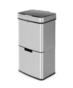 Hailo Öko Vario XL Mülltrenner - Vollautomatische Deckelöffnung & Edelstahl - 50 Liter - 0656-001