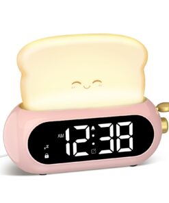 Kids Alarm Digital Wecker Kinder, Kinderwecker mit Nachtlicht und Timer, 10 Klingeltöne, 5 Helligkeitseinstellungen, für