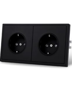 Doppelsteckdose Schwarz Matt Unterputz Glattes Hautgefühl mit Steckklemme 16Amp Wandsteckdose für Haus angleichendNinten