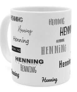 printplanet Tasse mit Namen Henning - Weißer Kaffeebecher - Personalisierte Namenstasse