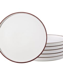 LERATIO Keramikteller, Set mit 6 Stück, ofen- und spülmaschinengerecht, mattweiß mit hohen Kanten für Moderne Küche
