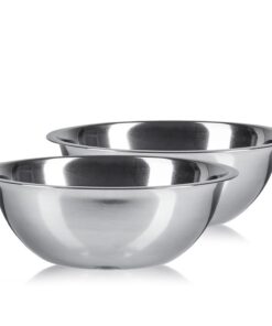 Pullmer Küchenschüssel 2er Set Edelstahl, Müslischale, Salatschüssel & Rührschüssel für Küche & Büro, LebensmittelgetAll