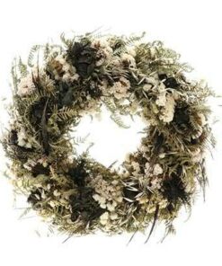 Trockenblumen Kranz - Handgefertigter Natur-Türkranz - Elegant für jegliche Gelegenheit, ideal für Zuhause und Office (N