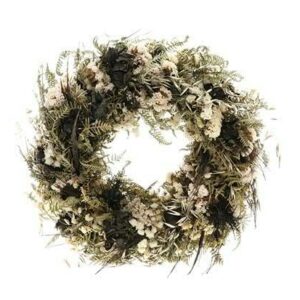 Trockenblumen Kranz - Handgefertigter Natur-Türkranz - Elegant für jegliche Gelegenheit, ideal für Zuhause und Office (N
