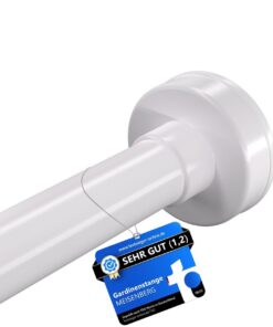 MEISENBERG Vorhangstange (Klemmstange) ohne Bohren, Weiß Ø25 mm – verstellbar 70–120 cm