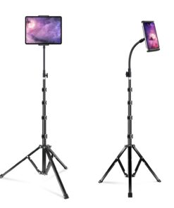 Elitehood Groß Tablet Stativ Halterung, Metall Höhenverstellbar, perfekt für iPad und Smartphone