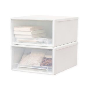 MytaYt 2 Stück Schubladeneinheit Kunststoff Schubladenbox Stapelbar für Wohnzimmer, Schlafzimmer und Büro – Robust und p