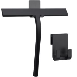 KincMax Edelstahl Duschabzieher Medium - Abzieher für Dusche und Duschwand - Glasabzieher Schwarz - Größe M